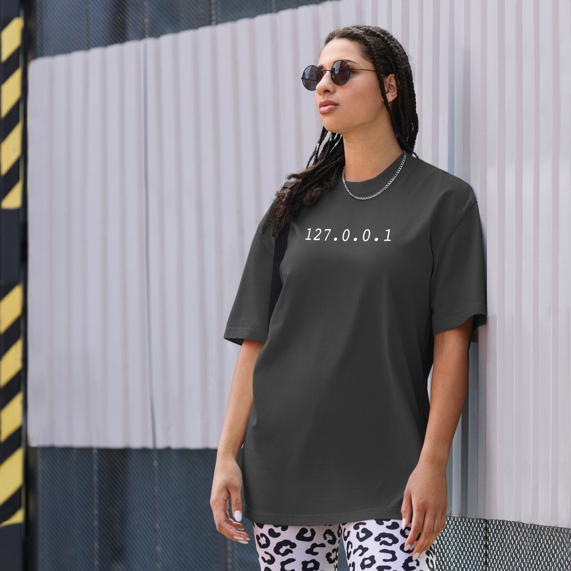 Oversized faded t-shirt - 127.0.0.1